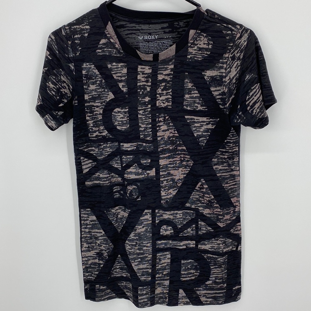 Roxy Semi-Sheer Wearable Art Tee Size Small